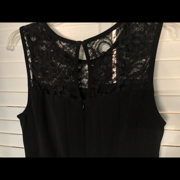 Polyester Black Formal Sleeveless Pleated Dress Medium - Picture 4 of 5